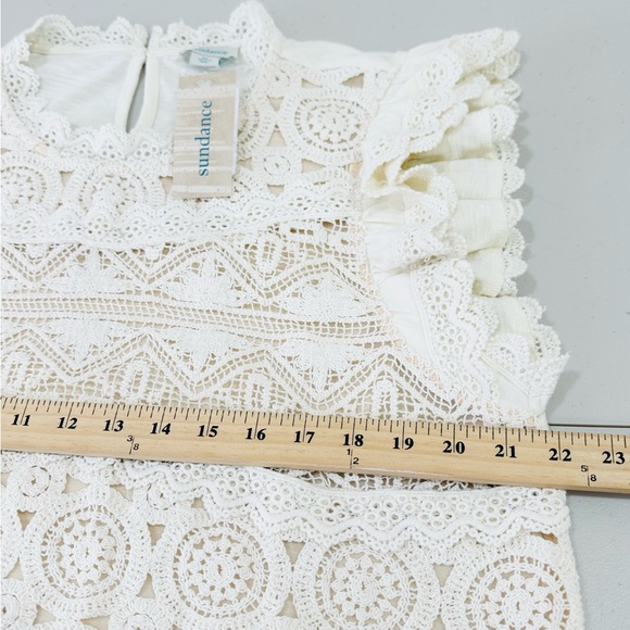 NWT Sundance Short Sleeve Crochet Ivory Top Size XL‎ - Picture 10 of 12